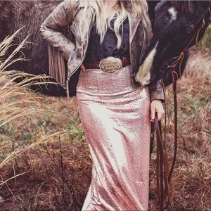Rose Gold Sequin Skirt
